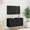 vidaXL Meuble TV mural noir 80x30x41 cm