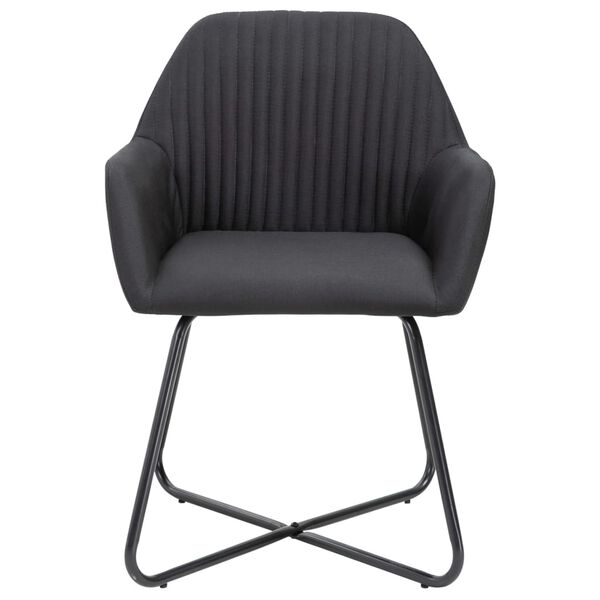 vidaXL Chaises &agrave; manger lot de 4 noir tissu