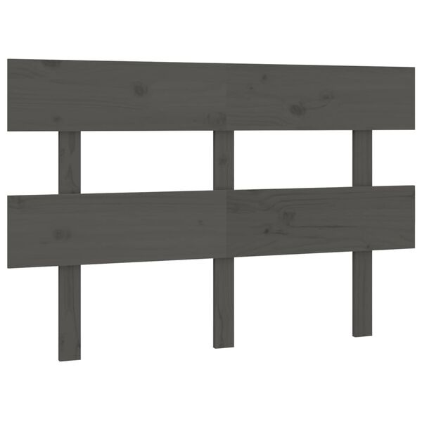 vidaXL T&ecirc;te de lit Gris 144x3x81 cm Bois massif de pin