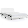 vidaXL Cadre de lit Dover blanc et noir 140x200 cm similicuir