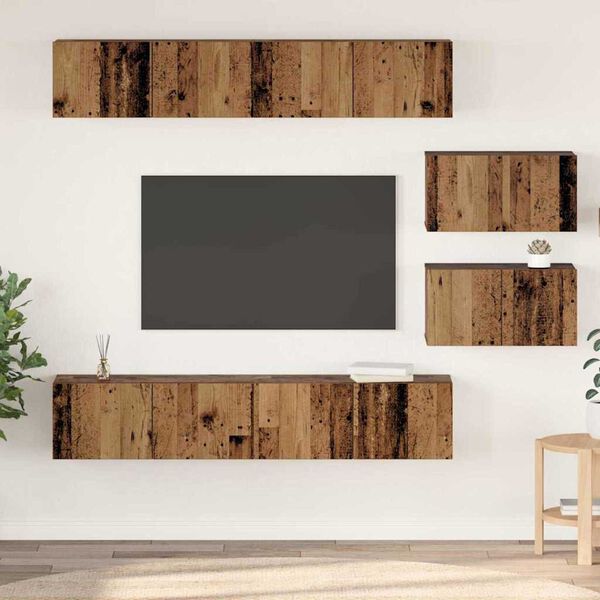 vidaXL Ensemble meuble TV 6 pcs Bois Ancien Bois d'ing&eacute;nierie