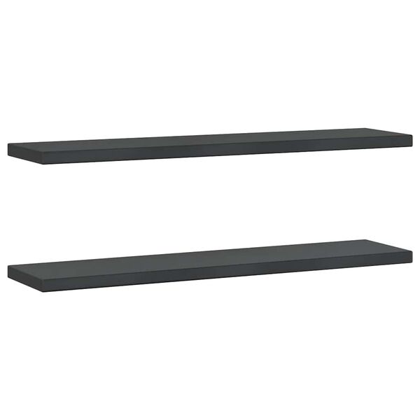 vidaXL &Eacute;tag&egrave;res murales 2 pcs 100x23,5 cm noir acier inoxydable