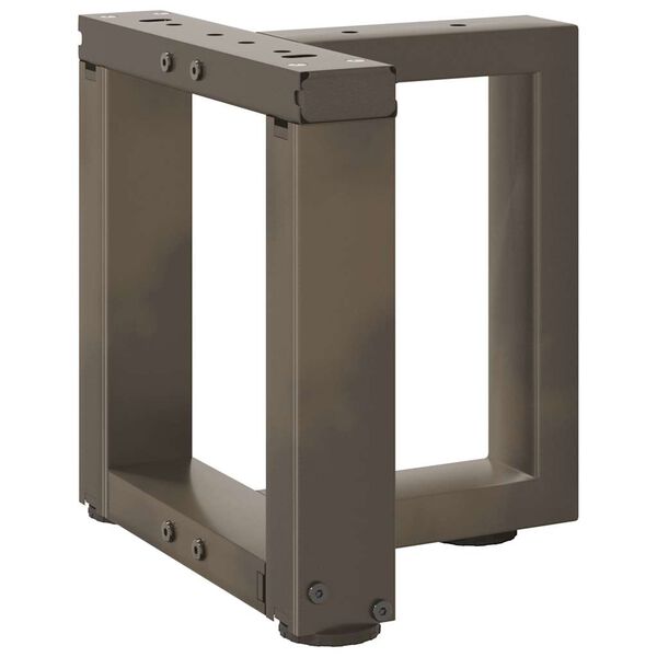 vidaXL Pieds de table basse en T, 2 pi&egrave;ces, noir, 30 x 25 x (30-31) cm, acier