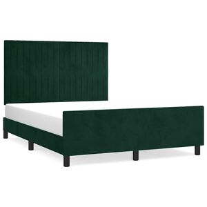 vidaXL Cadre de lit sans matelas vert fonc&eacute; 140x200 cm velours