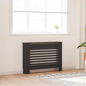 vidaXL Cache-radiateur noir 112x19x81,5 cm MDF