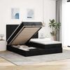 VidaXL Cadre de lit ottoman avec matelas noir 180x200cm tissu