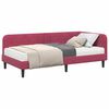 vidaXL Cadre de lit d'angle avec matelas Bordeaux 90 x 200 cm Velours