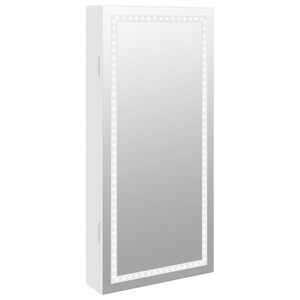 vidaXL Armoire &agrave; bijoux avec miroir et &eacute;clairage LED mural blanc