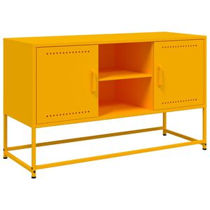 vidaXL Meuble TV jaune moutarde 100,5x39x60,5 cm acier