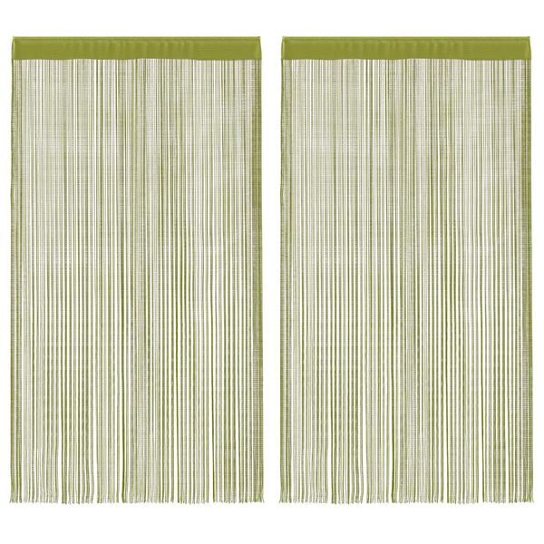 vidaXL Rideau en fils 2 pcs 140 x 250 cm Vert
