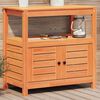vidaXL Table de rempotage avec étagères marron bois massif de pin