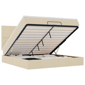 VidaXL Cadre de lit ottoman avec matelas cr&egrave;me 160x200 cm tissu
