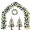 vidaXL Ensemble de mini sapins de No&euml;l 45 cm 125 LED Blanc chaud PVC