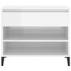 vidaXL Armoire &agrave; chaussure Blanc brillant 70x36x60 cm Bois ing&eacute;nierie