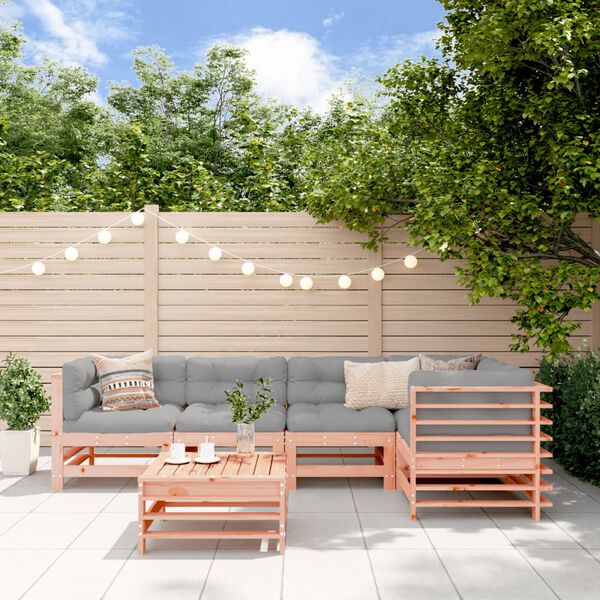 vidaXL Salon de jardin 6 pcs avec coussins bois massif Douglas