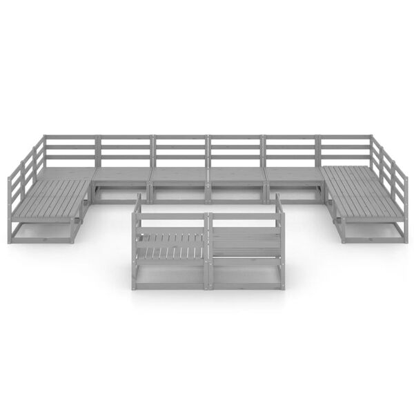 vidaXL Salon de jardin 12 pcs bois de pin massif