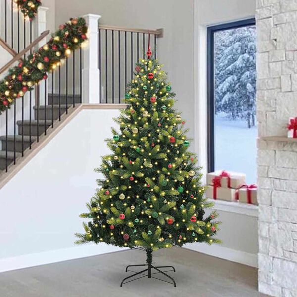 vidaXL Arbre de No&euml;l artificiel en silicone flexible 300 LEDs 240 cm
