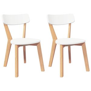 vidaXL Chaises à manger 2 pcs bois massif caoutchouc