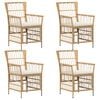 vidaXL Chaises de jardin 4 pc Naturel