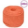 vidaXL Corde de travail Orange 24 mm 100 m Polypropyl&egrave;ne