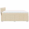 vidaXL Sommier &agrave; lattes de lit avec matelas Cr&egrave;me 200x200 cm Tissu