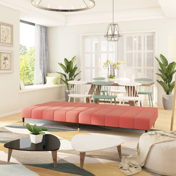 vidaXL Canap&eacute;-lit &agrave; 2 places rose velours