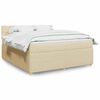 vidaXL Sommier &agrave; lattes de lit avec matelas Cr&egrave;me 180x200 cm Tissu