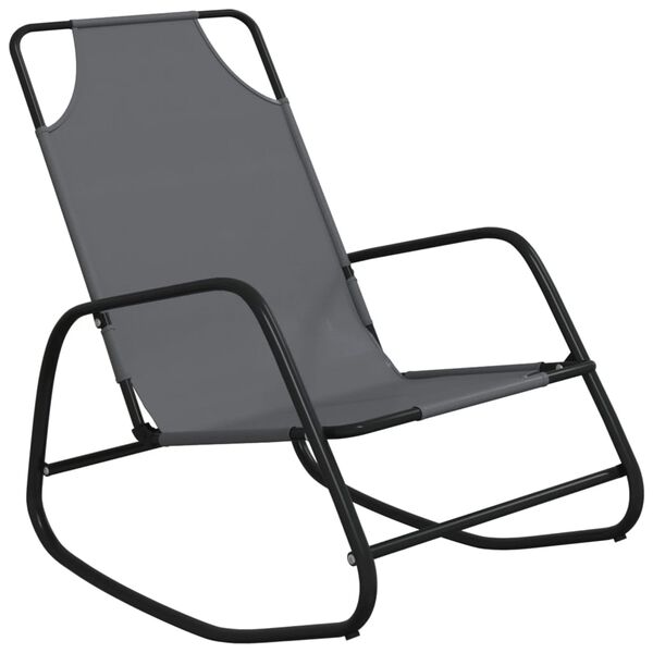 vidaXL Chaise longue à bascule gris acier et textilène