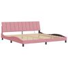 vidaXL Cadre de lit avec LED sans matelas Hanko rose 200x200 cm velours