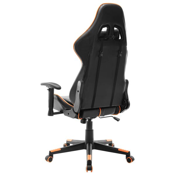 vidaXL Chaise de jeu Noir et orange Cuir artificiel