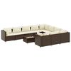 vidaXL Salon de jardin et coussins 11 pcs marron r&eacute;sine tress&eacute;e