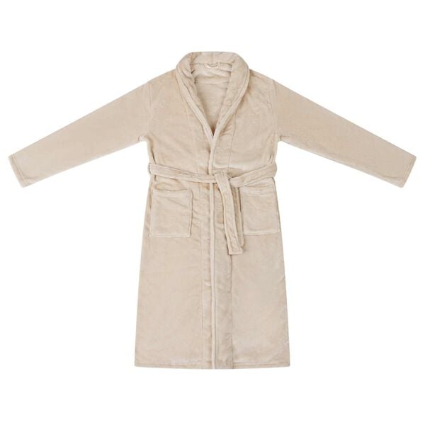 vidaXL Robe de bain sans capuche Beige s Flanelle