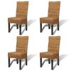 vidaXL Chaises &agrave; manger lot de 4 bois solide de manguier et abaca