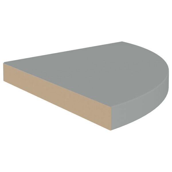 vidaXL Étagères d'angle flottantes 2 pcs gris 35x35x3,8 cm MDF