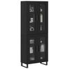 vidaXL Haut Armoire 2 pcs Ch&ecirc;ne noir Bois Agglom&eacute;r&eacute; et Verre