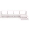 vidaXL Salon de jardin 5 pcs blanc bois de pin massif