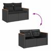 vidaXL Salon de jardin 5 pcs avec coussins noir r&eacute;sine tress&eacute;e