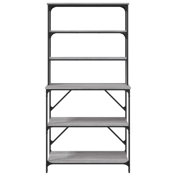 vidaXL Support de boulanger &agrave; 6 niveaux sonoma gris 90x40x180 cm