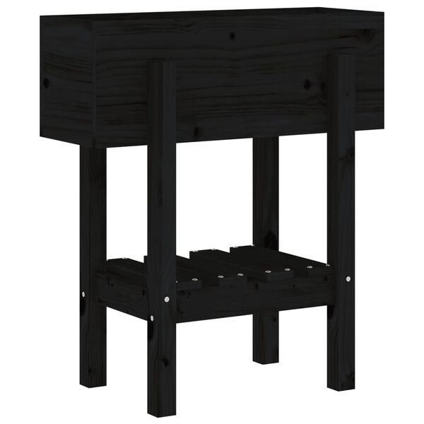 vidaXL Jardinière noir 62x30x69 cm bois massif de pin
