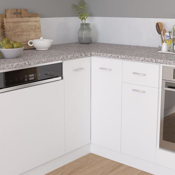 vidaXL Comptoir d'angle de cuisine Gris avec texture granit Agglom&eacute;r&eacute;