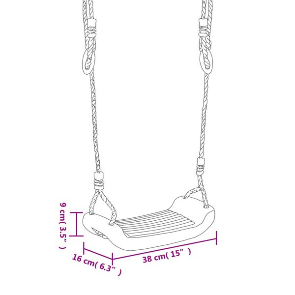 vidaXL Si&egrave;ges de balan&ccedil;oire avec cordes 2 pcs bleu 38x16 cm PE