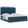 vidaXL Cadre de lit ottoman avec matelas bleu fonc&eacute; 200x200 cm velours