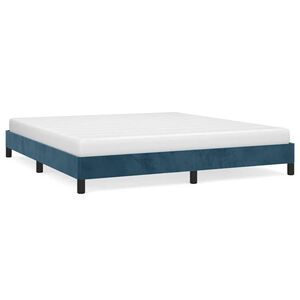 vidaXL Cadre de lit sans matelas bleu fonc&eacute; 180x200 cm velours