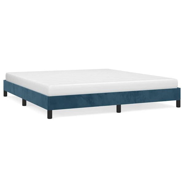 vidaXL Cadre de lit sans matelas bleu fonc&eacute; 180x200 cm velours