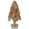 vidaXL Sapin de No&euml;l avec support Marron 60 cm Bois de teck solide