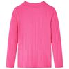 T-shirt enfants à manches longues tricot côtelé rose vif 92