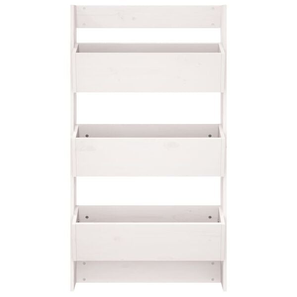 vidaXL Jardinière murale 3 niveaux 60x18,5x110 cm blanc pin massif