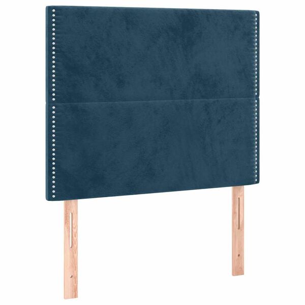 vidaXL T&ecirc;te de lit Bleu fonc&eacute; 80x5x118/128 cm Velours