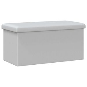 vidaXL Banc de rangement pliable blanc PVC