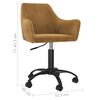 vidaXL Chaise pivotante de salle &agrave; manger Marron Velours